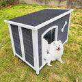 Outdoor Dog House, Large Wooden Waterproof Dog Cage, Windproof Warm Dog Kennel Easy to Assemble